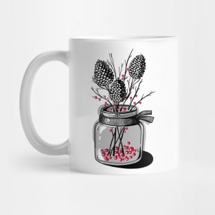 A winter window with a bright light. Christmas and new year drawing Mug